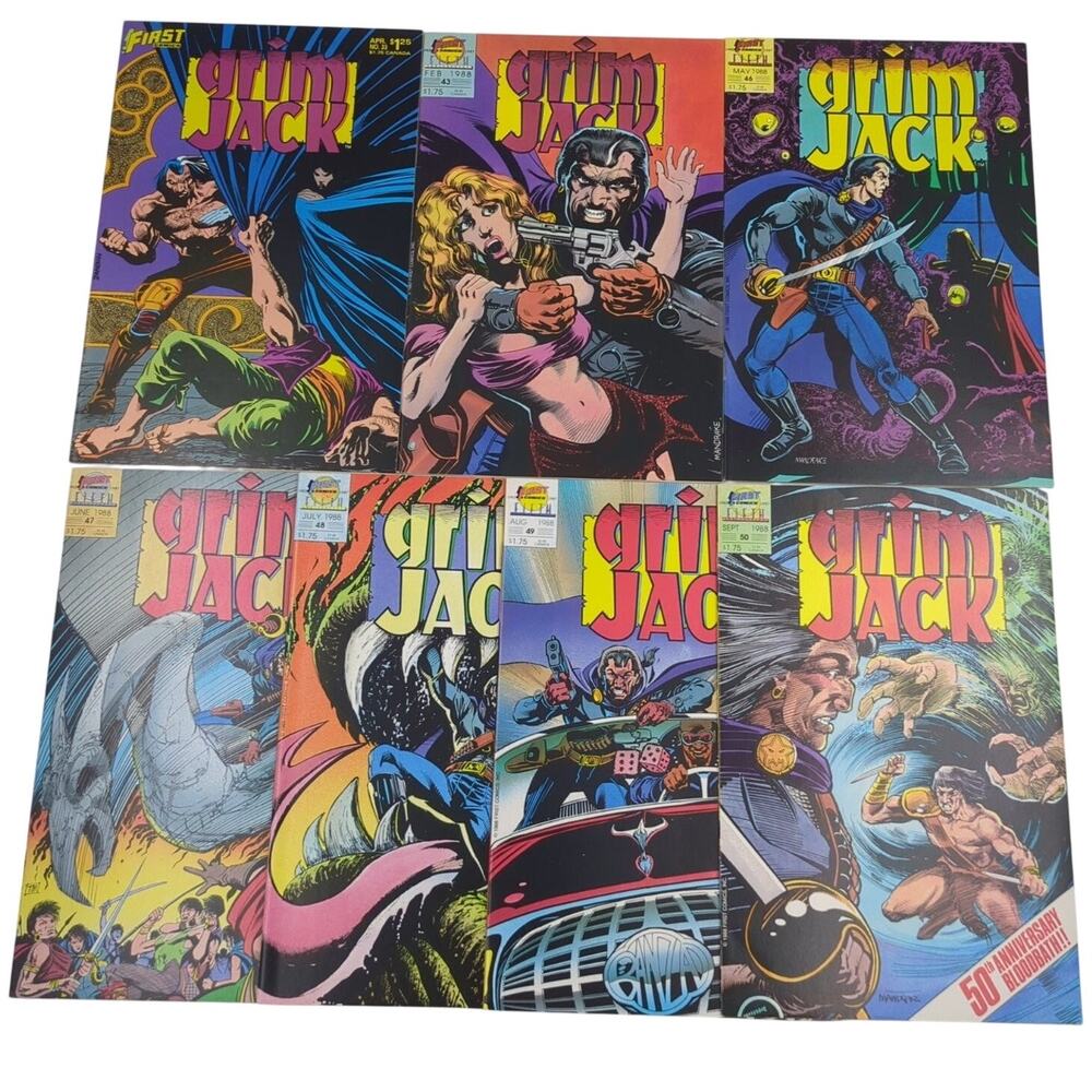 GrimJack Comic Lot of 7 Issues 33 45 46 47 48 49 50 First Comics Bronze Age VF+